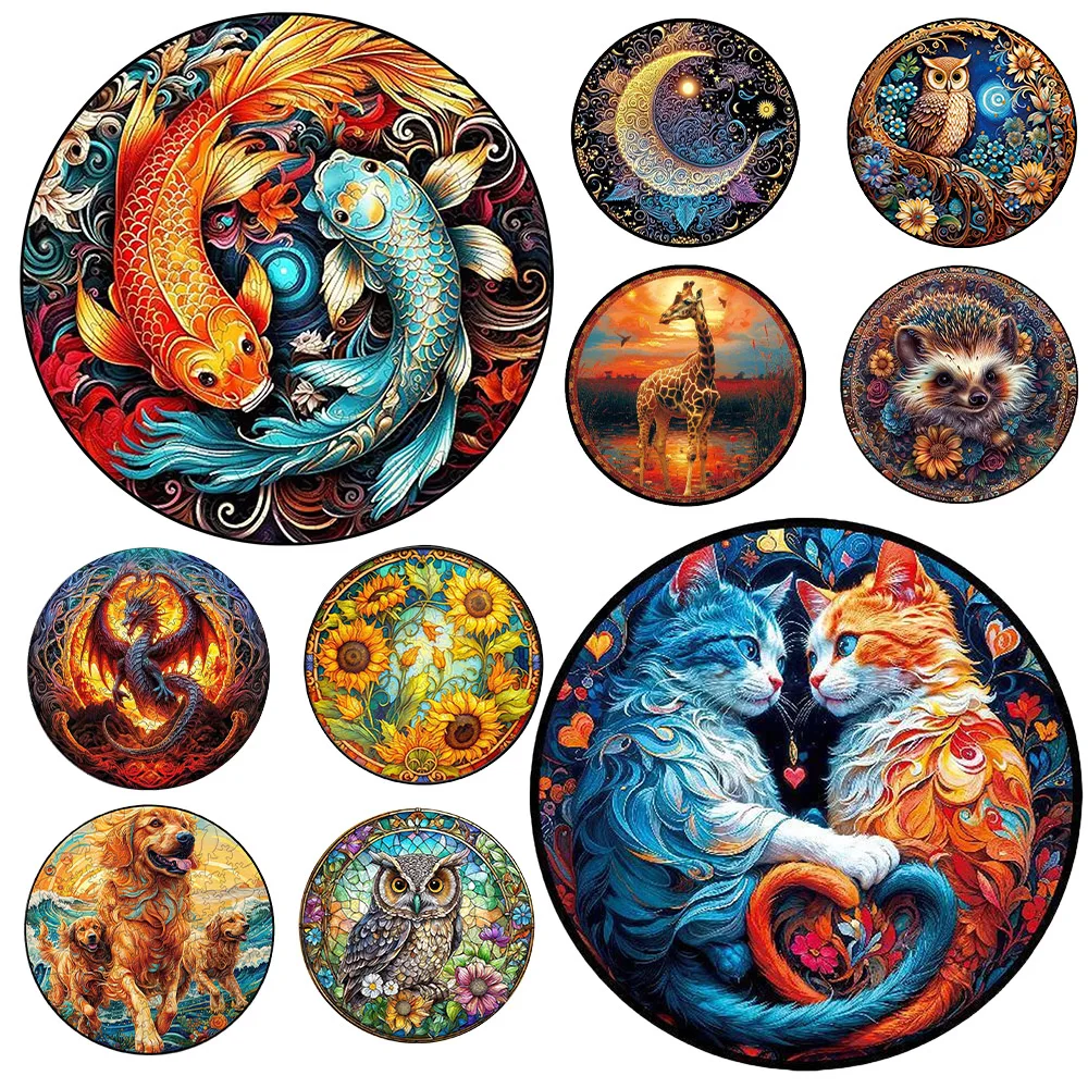 

Fantasy art wooden puzzle children's brain puzzle plane wooden puzzle color building block toys adult difficult leisure animals