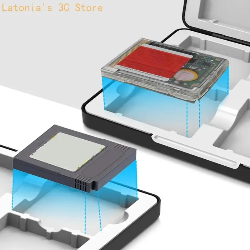 Mit Silikon ausgekleidete Game Boy-Patronenhülle mit Magnetverschluss für 8 Patronen X3UB – Detail 3