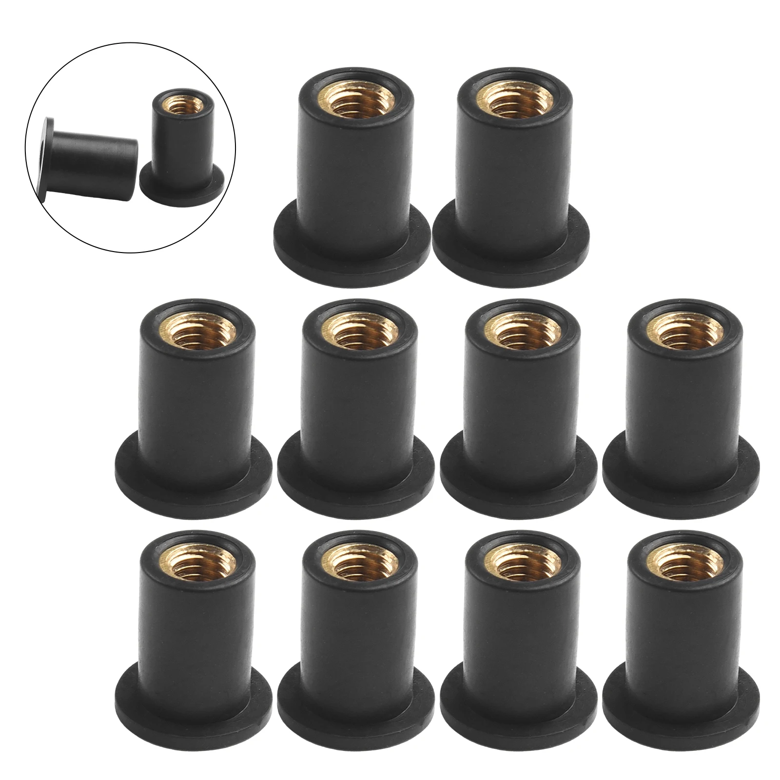 High Quality New Nut Vibration Damper 10Pcs Black Bodywork For Most Windshields M5 Motorcycle  High Quality New