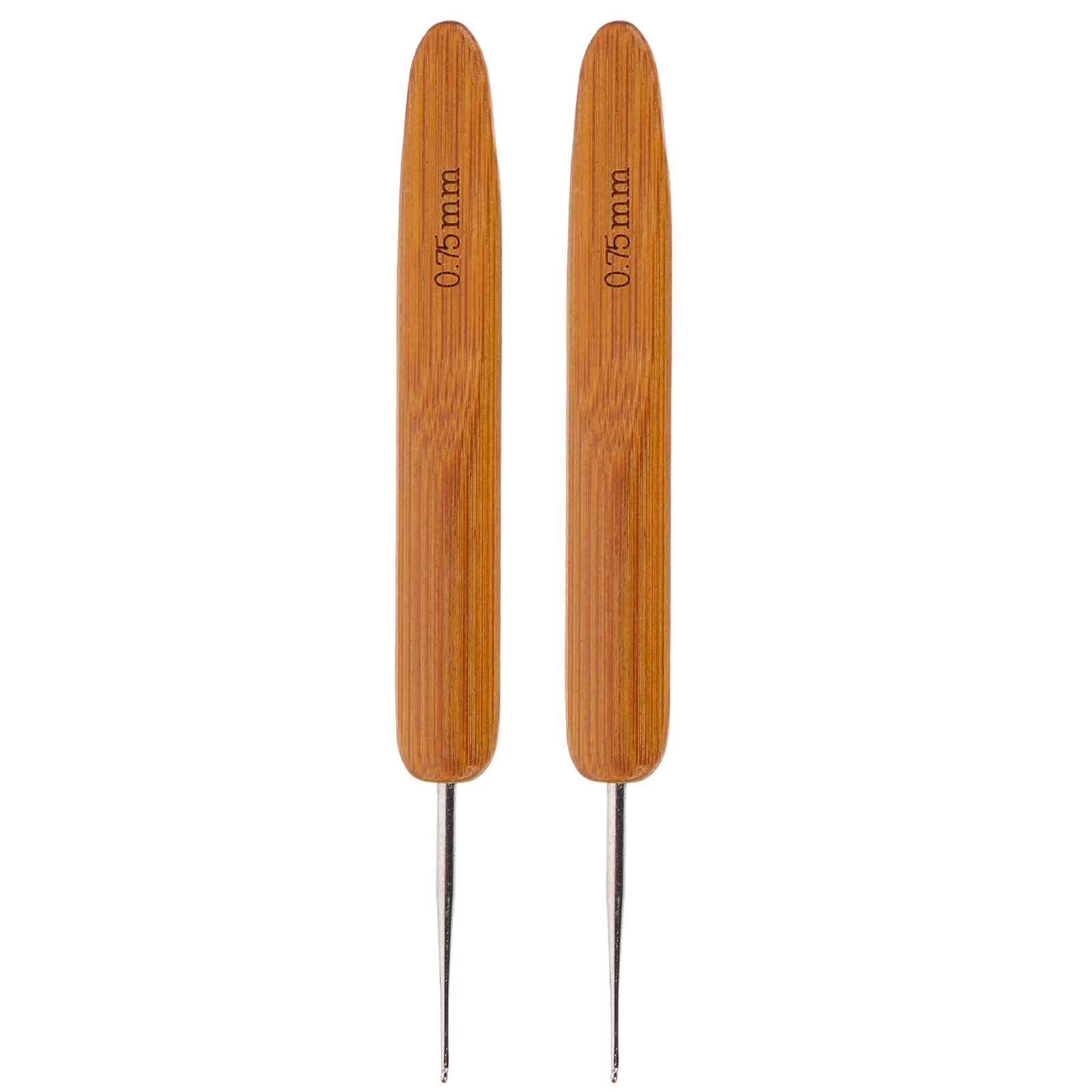 2 Pcs Metric Size Knitting Needles DIY Crochet Hooks Carbonized Bamboo Single Pointed Metal