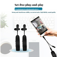 UHF Wireless Lavalier Microphone Clip Audio Video Recording Mini Mic for IPhone Android Live Broadcast Gaming Phone Mic