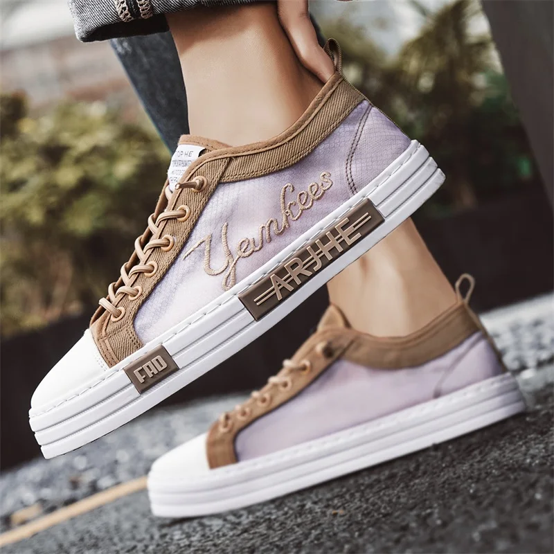 YRZL Men's Sports Shoes Comfortable Walking Shoe Casual Sneakers Non Slip Male Sneaker Breathable Skateboarding Shoes