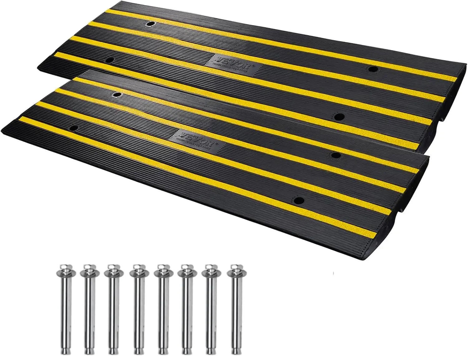 Rubber Curb Ramps for Driveway, 2 Pack Threshold Bridge, 33069 lbs Load Capacity, 2.5