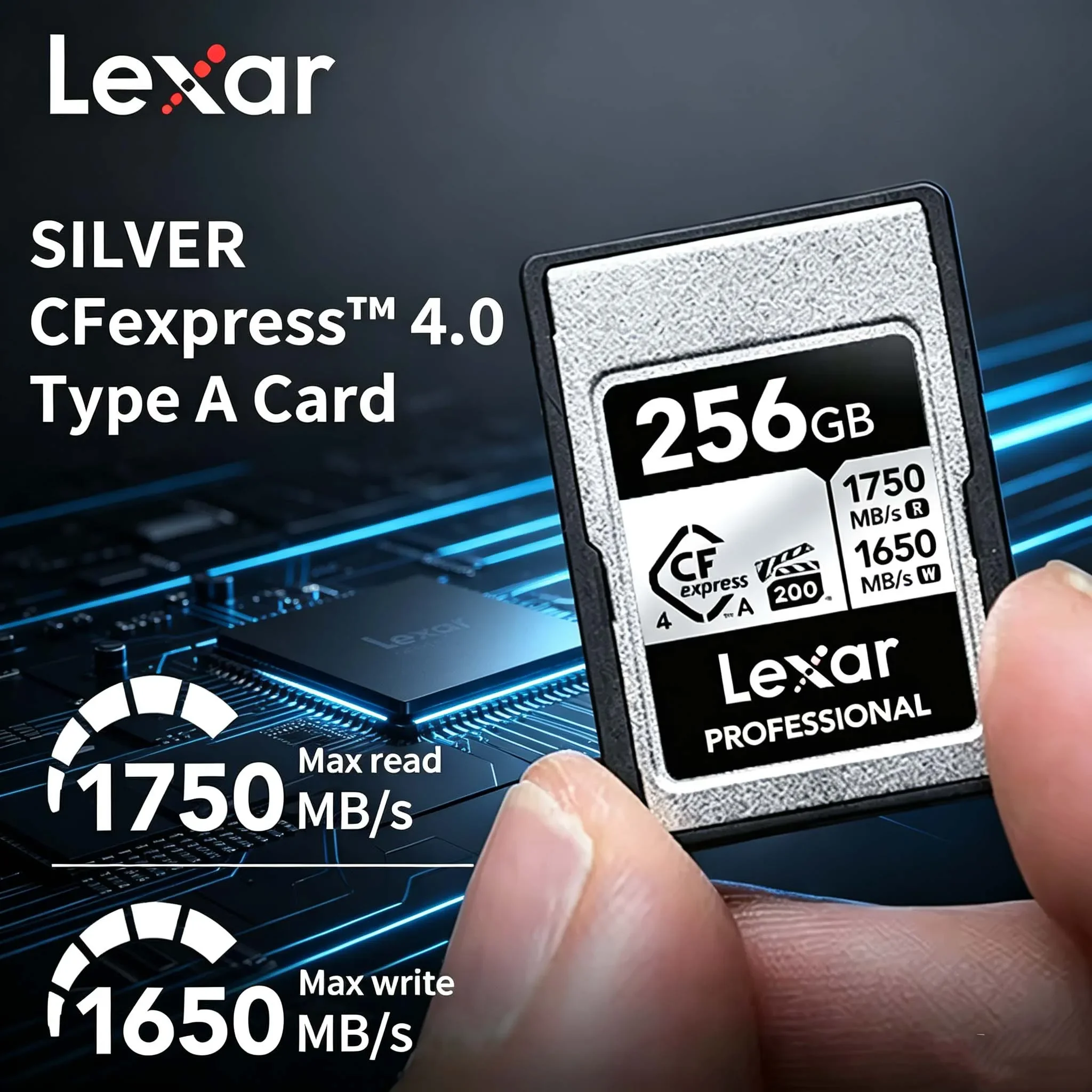 Lexar CF B Memory Card for Canon Nikon Camera Original CFexpress Type B Card SILVER 128GB 256GB 512GB 8K Video Card Max 1750Mb/s