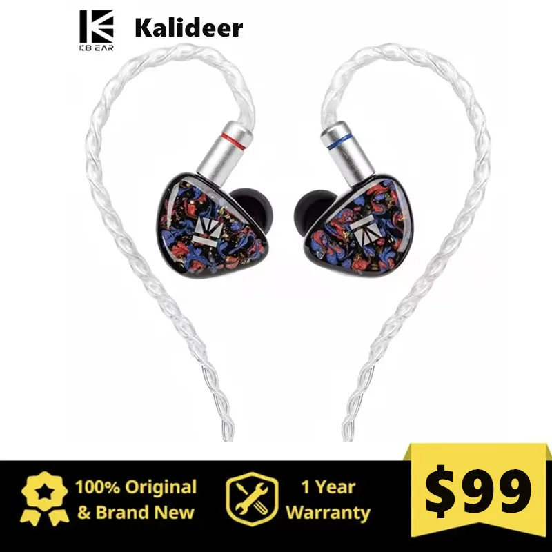 Image of KBEAR Kalideer Apex-P6 1DD+1BA+1Piezo Monitor IEMs Hybrid-Treiber In-Ear-Kopfhörer mit 3D-gedrucktem Harzgehäuse, kabelgebundene HiFi-Kopfhörer
