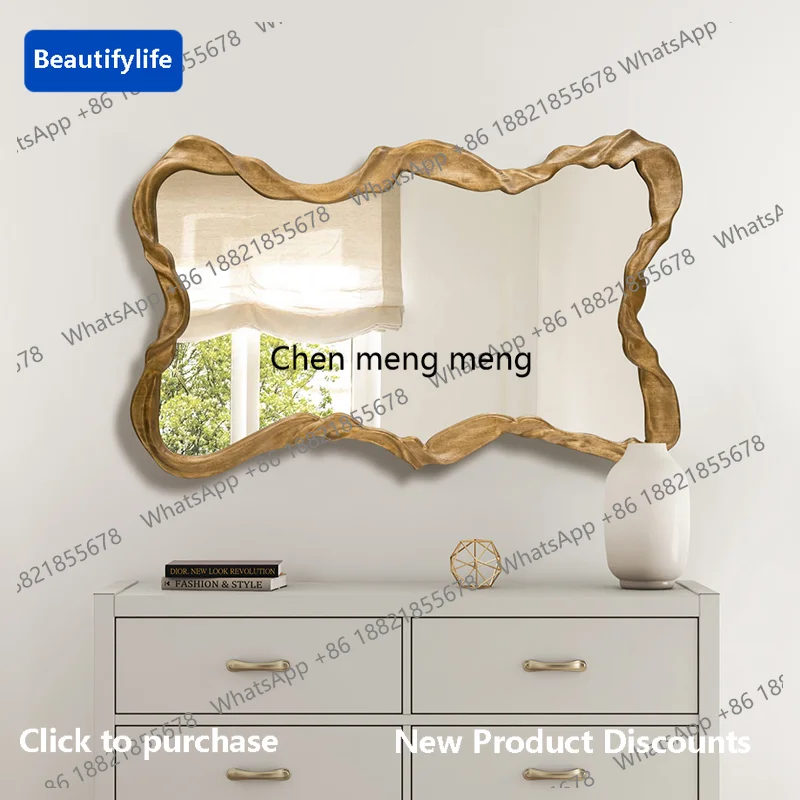 

M183 French Style Irregular Full-Length Mirror Luxury Dressing Mirror Entryway Wall-Mounted High-End Decorative Mirror