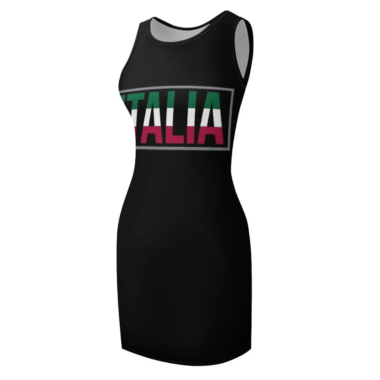 イタリア イタリア アズーリ フットボール（イタリア代表サッカー）ヴィンテージ風Tシャツ ノースリーブ サンドレス 女性用イブニングドレス