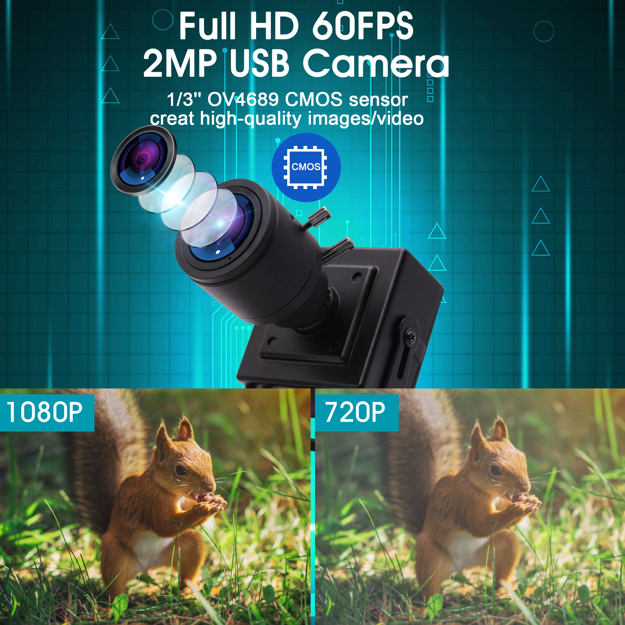 Elp 2mp 1080p hd ov4689 sensor 260fps Hochgeschwindigkeits-USB-Kamera mit 2,8-12mm manuellem Fokus objektiv UVC-USB-Kamera mit Mini-Metall gehäuse