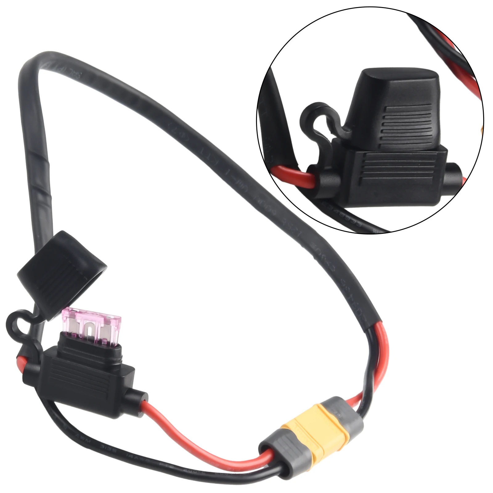 Ebike Lithium Battery Power Cable 14AWG Discharge Wire High Temperature Resistance Controller Fuse Silicone Power Cord