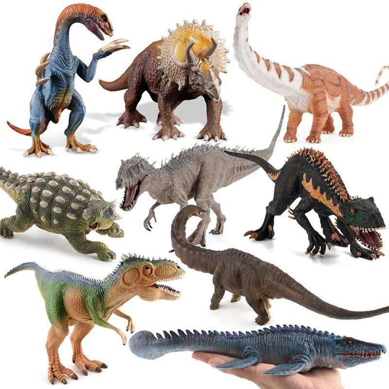 Jurassic Dinosaurs World Mosasaur Ankylosaurus Animals Action Figures T-Rex Therizinosaurus PVC High Quality Toys For Kids Gift