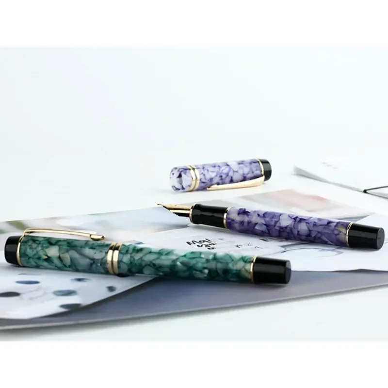 MAJOHN Final Craftsman M600S Pen, Resin Plating, Big Bright Pointed Adult Student Writing Practice Ink Pen, Gift Box Stationery