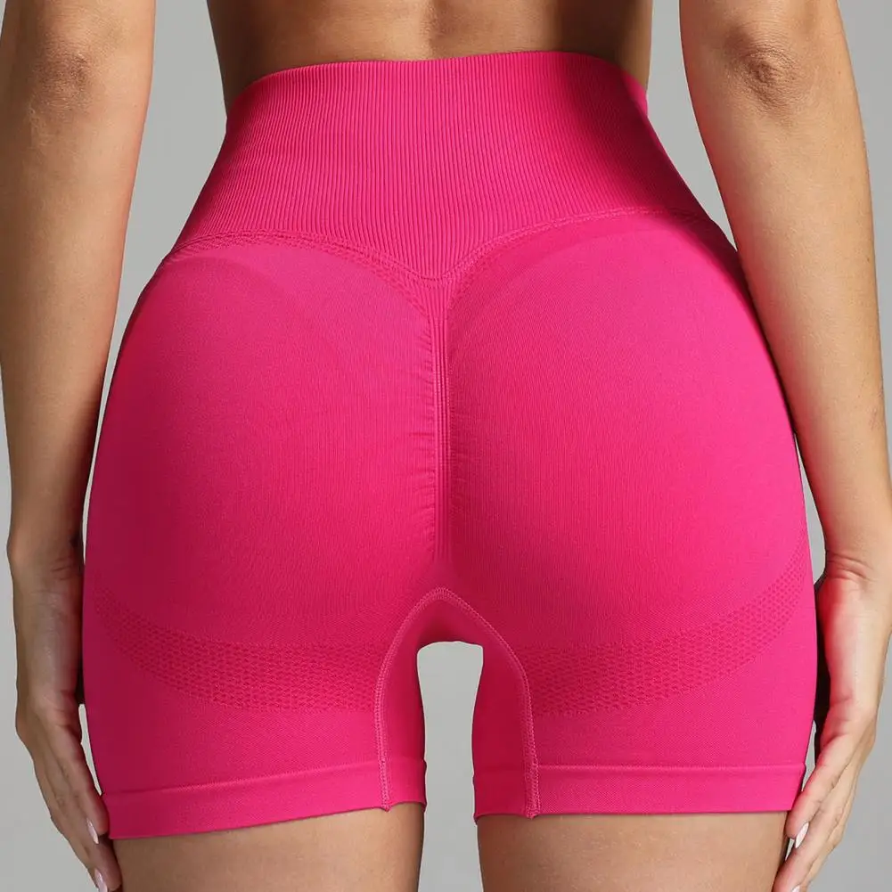 Short Sports Pants High Waist Tummy Control Yoga Shorts for Women Butt Lifted Running Sports Shorts Slim Fit Solid Color