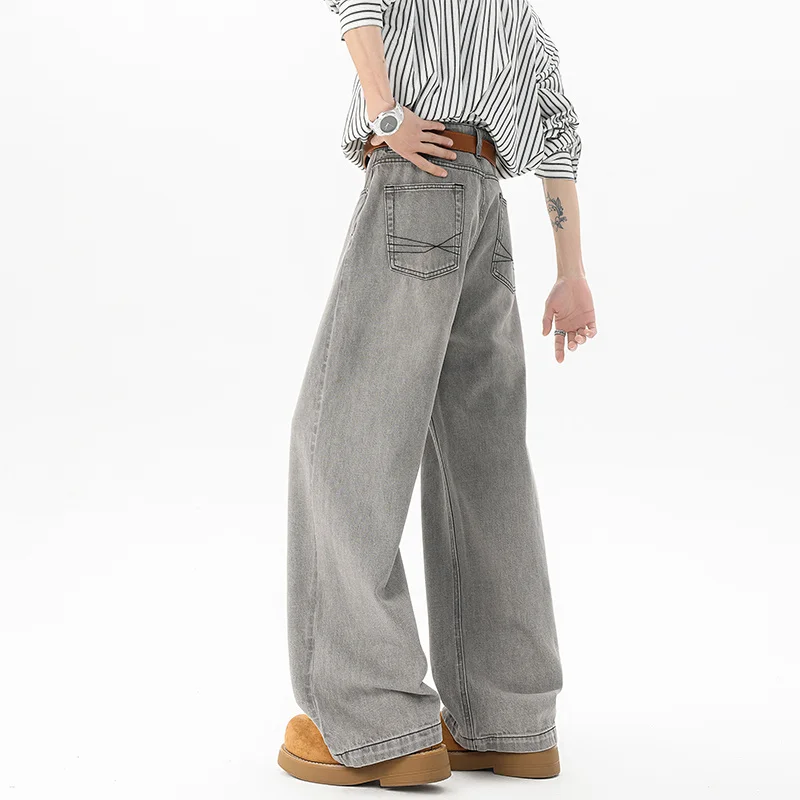 

GIOIOMen's Jeans，2025New American Style High Street Loose Straight Wide-Leg Men's Jeans