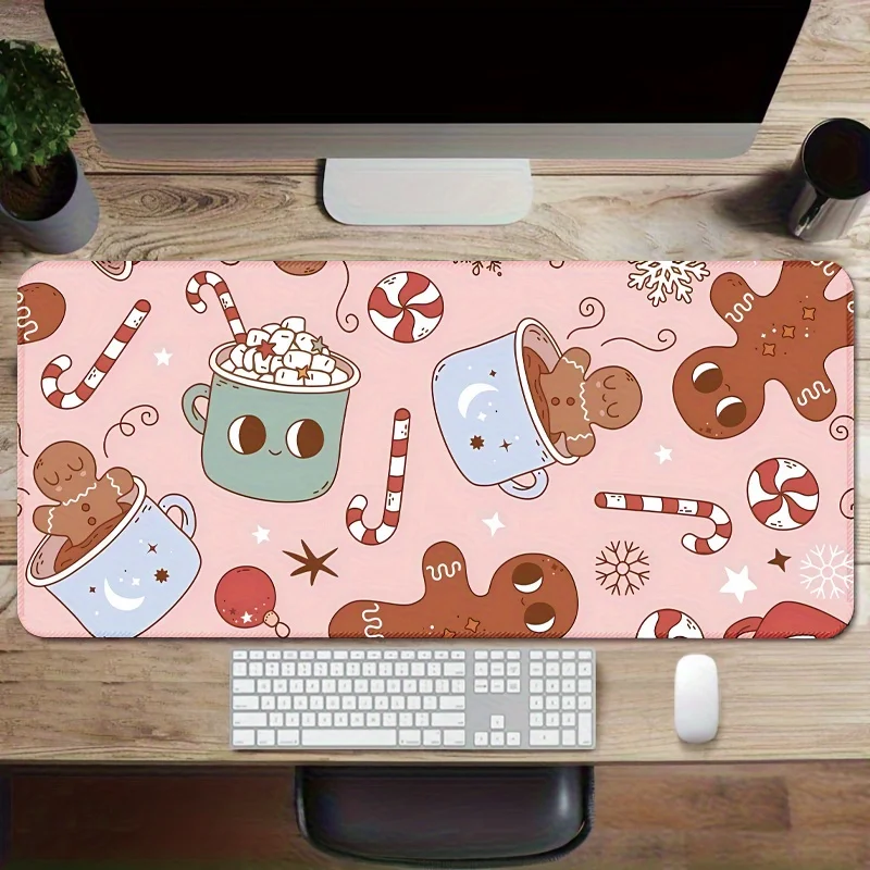 

Christmas Drink Pattern Mouse Pad Gaming Desk Mat Non-Slip Rubber Base Large Mouse Pad for PC Laptop Keyboard Office Gaming Desk