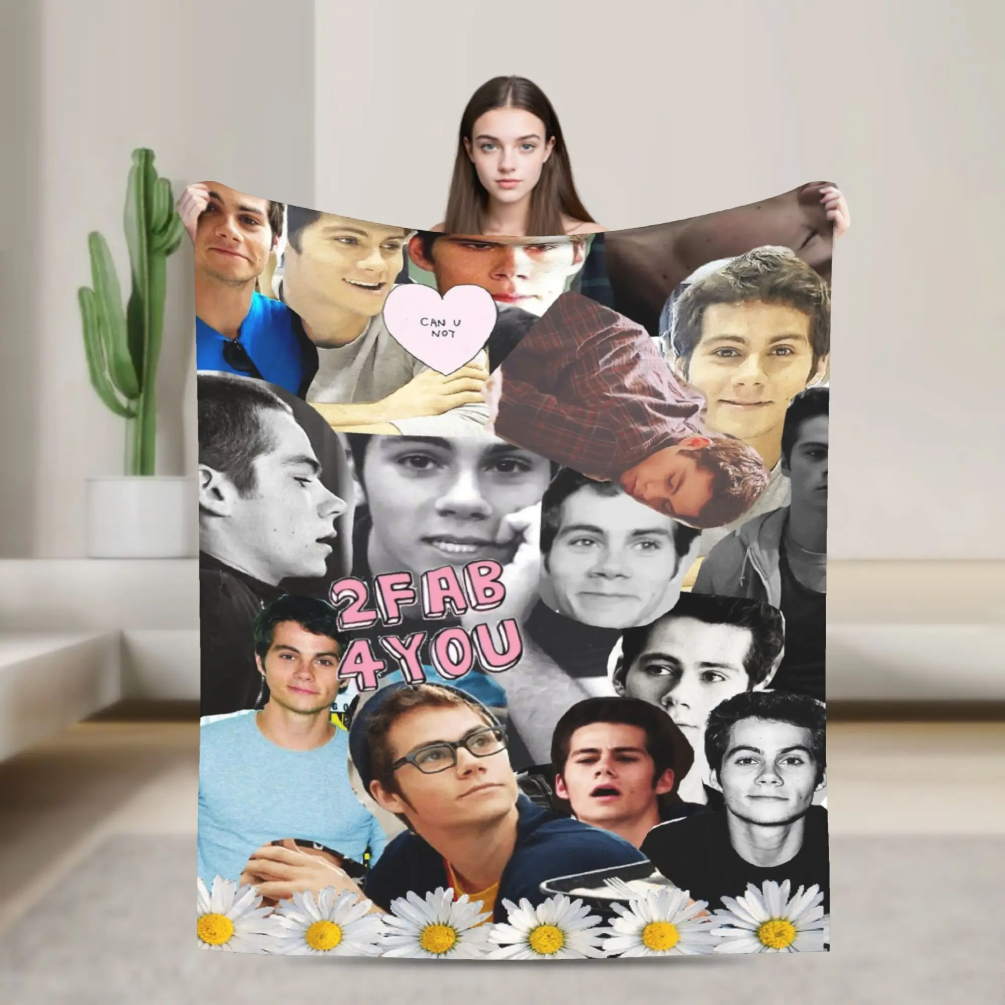 Dylan O'Brien Collage Actor Blanket  Wool Funny Warm Throw Blankets for Home Restaurant All Season