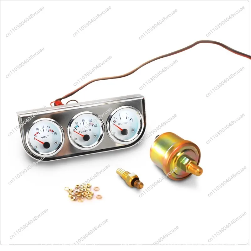 Car Meter, Modified Car Meter, Black Triple Water Temperature, Oil Temperature, Oil Pressure and Voltmeter