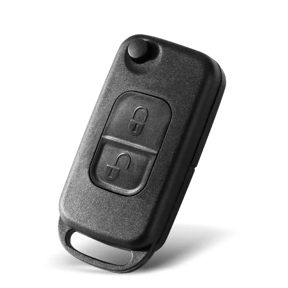 KEYYOU 10PCS 1/2/3/4 Buttons Car Key Case Flip Folding Key Shell Fob For Mercedes Benz SLK E113 A C E S W168 W202 W203 HU64 HU39