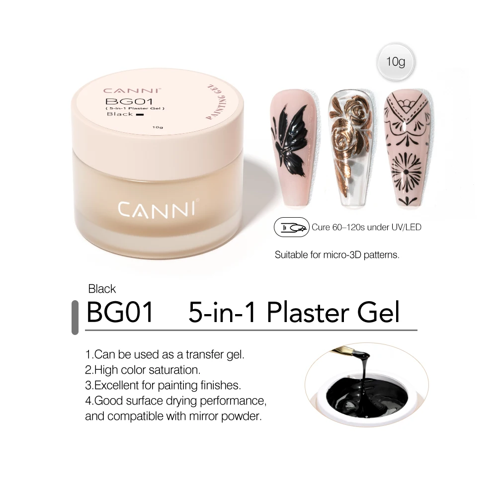 10ml CANNI Multifunktionales Gel 3D-Modelliergel TPO-frei PVC-Modelliergel Ohne Brennen UV-LED Soak-Off No-Wipe Modelliergel – Detail 7