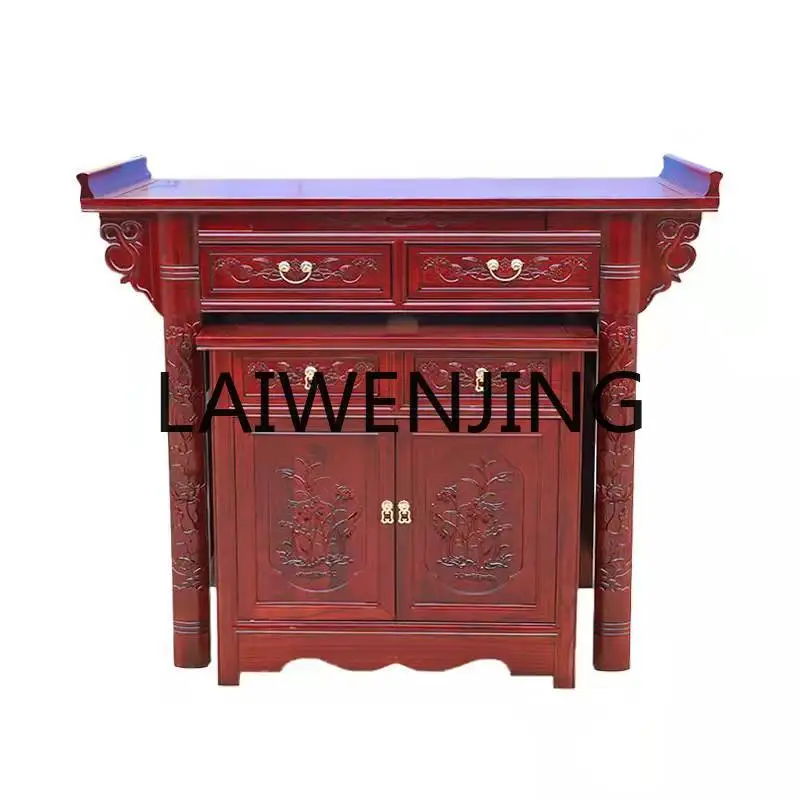 Buddhist niche table incense case solid wood Buddhist platform home modern style new Chinese vertical cabinet simple