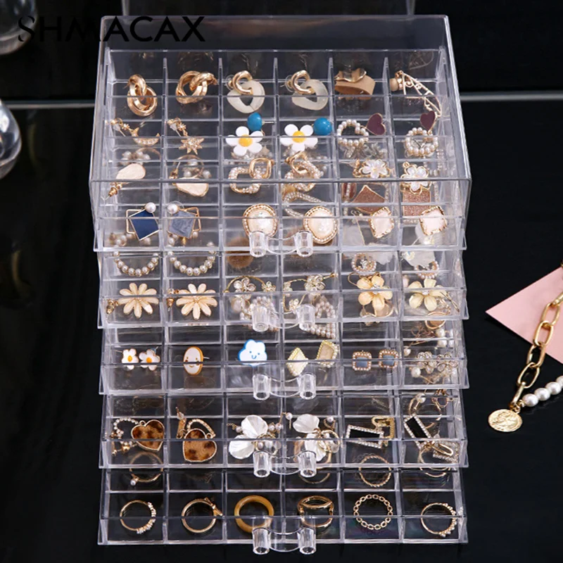 Multi-layer Jewelry Storage Box With Large Capacity Dustproof And Anti-oxidation Earring Ring Box Acrylic Display Box