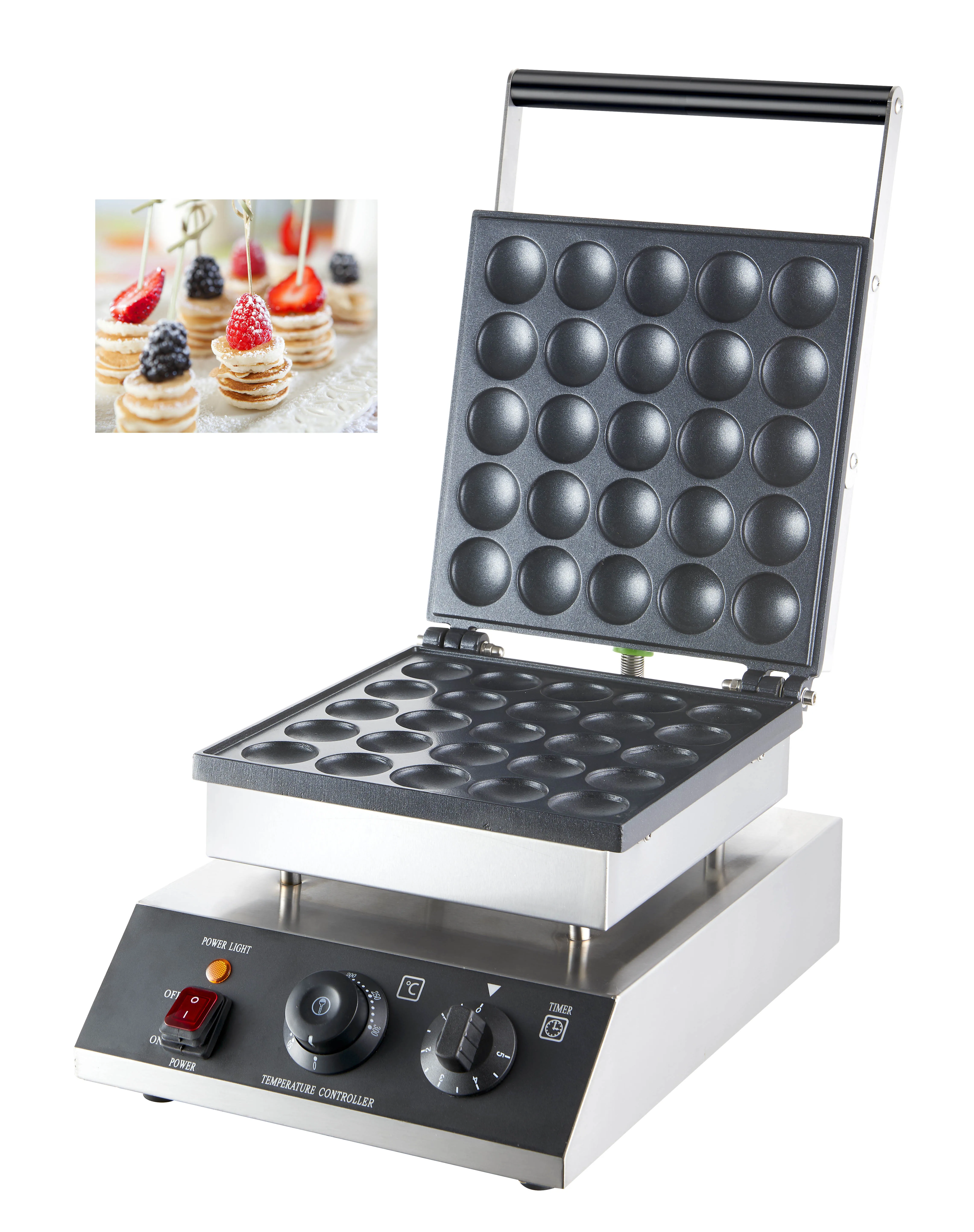Commercial Waffle Maker Electric Pancake Machine Dutch 25 Round-Shape Mini Pancake Maker