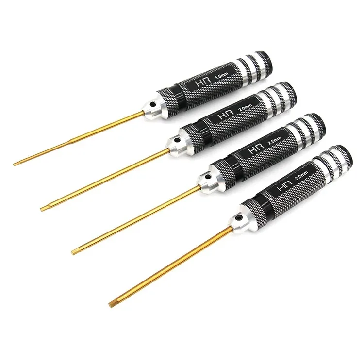 Hex Screwdriver Set 1.5/2.0/2.5/3.0mm Allen Wrench Tool Kit Steel Shaft Anti-Slip Handle for RC Car Drone Helicopter Repair