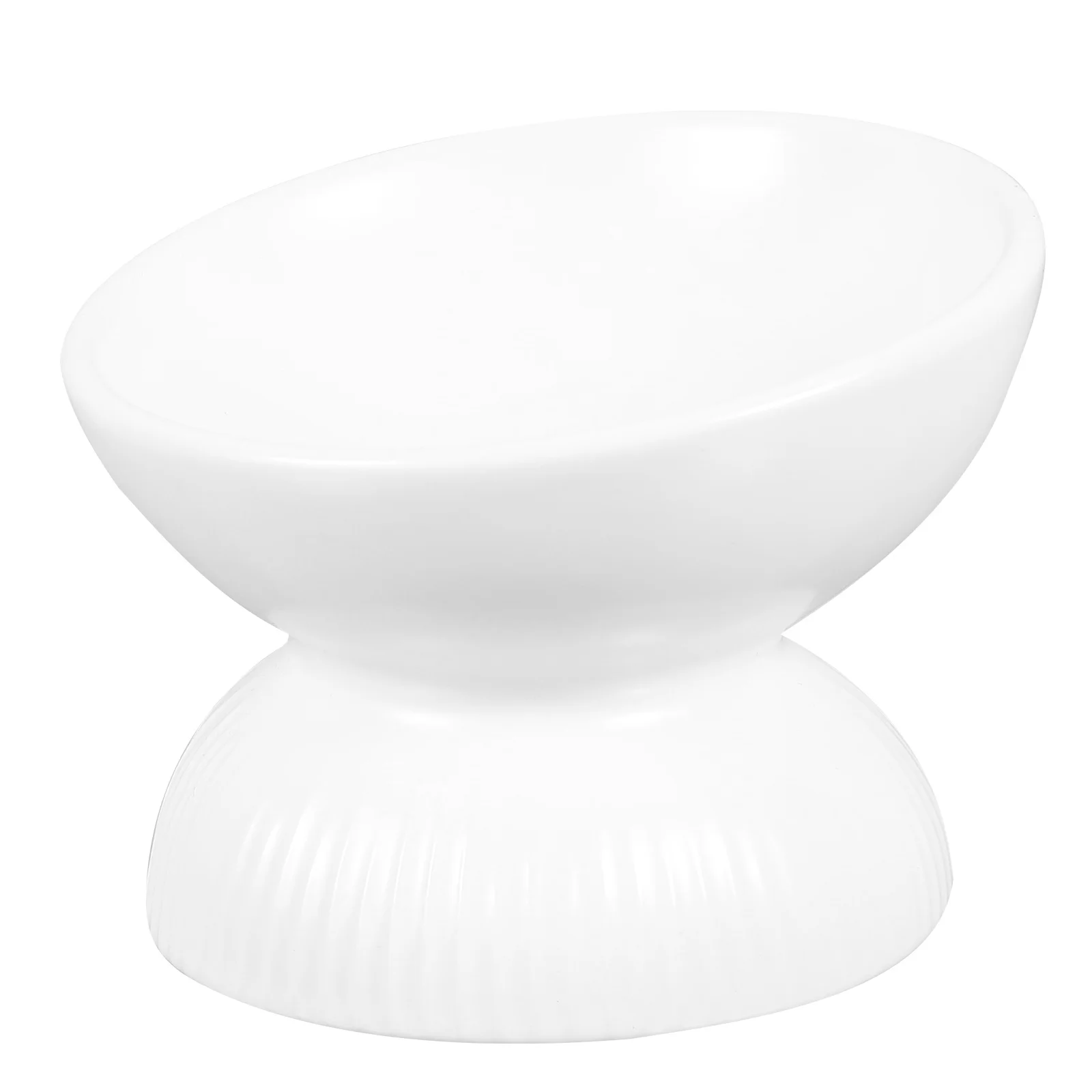 

Pet Feeding Bowl Ceramic Cat Water Food Dish Oblique Mouth Design Bite Resistant Comfortable Licking Cat Bowl Pet Feeder