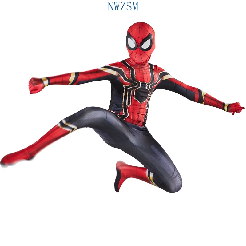 New Iron Spider Boy Costume Cosplay Kids Superhero Costume Boys Children Jumpsuit Suit Halloween Costume For Kids Carnival Party