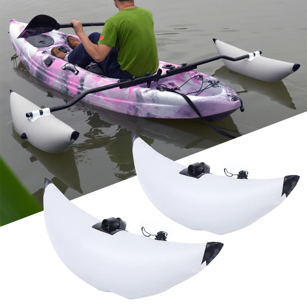 2pcs Inflatable Boat Water Buoyant Float Premium PVC Outrigger Canoe Stabilizer Float Tube for Kayak Canoe