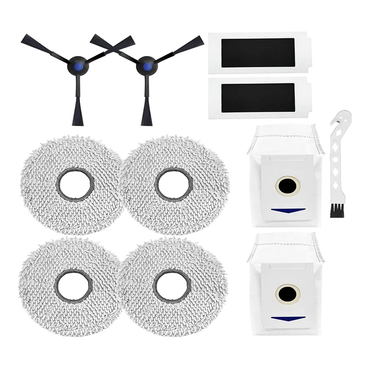 Replacement Accessory Set for Ecovacs Deebot T30 Pro Omni/T30 Omni Vacuum Cleaner,Wipes,Side Brushes, Dust Bags Filters