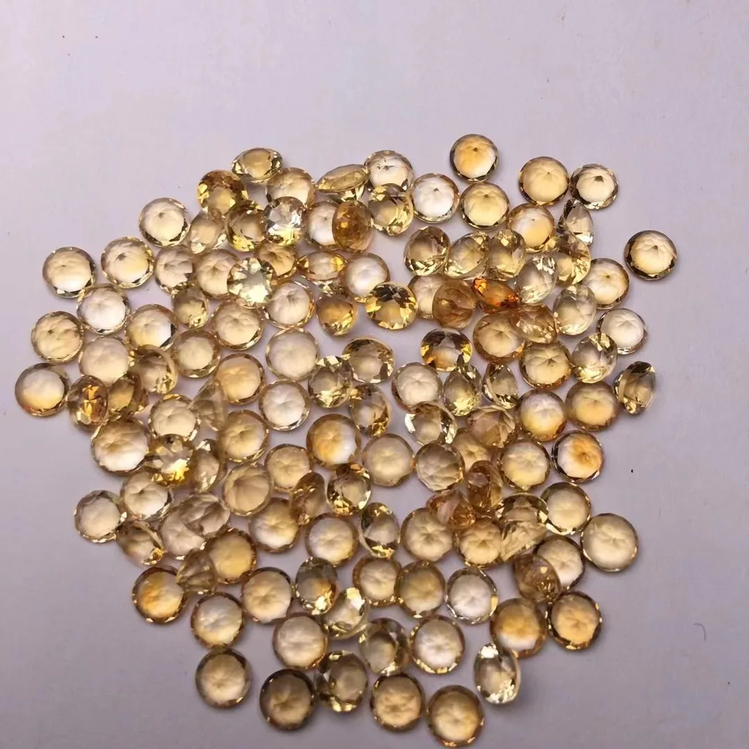 

50PCS/Lot High Quality Round 5mm Good Fire Natural Citrine Amethyst For Jewelry