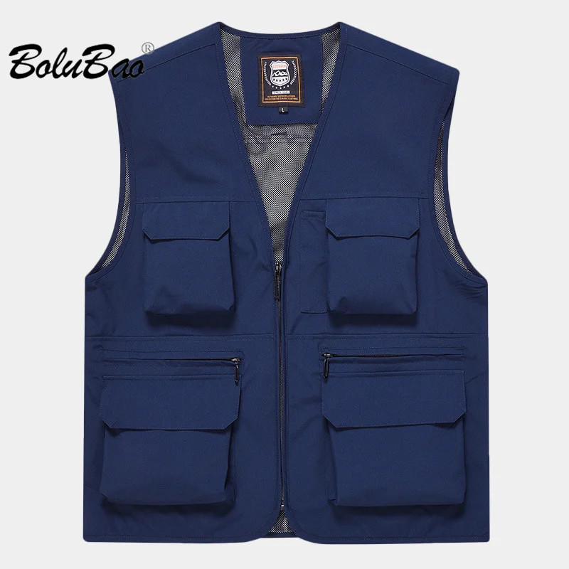 

BOLUBAO 2023 Outdoor Casual Vest For Men Multi-Pocket Breathable Fashion Coat High Quality Design Hot Selling Vest For Men