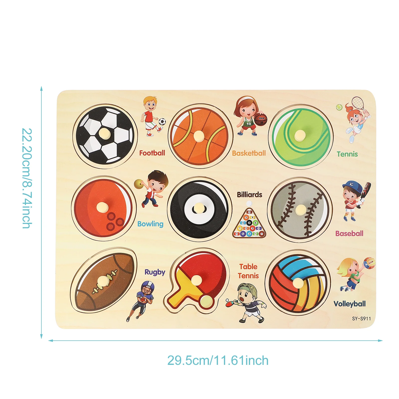 1 set 1 Set Wooden Puzzle For Kids Shape Color Matching Educational Portable Wood Jigsaw Cartoon Puzzle Board Game Playset