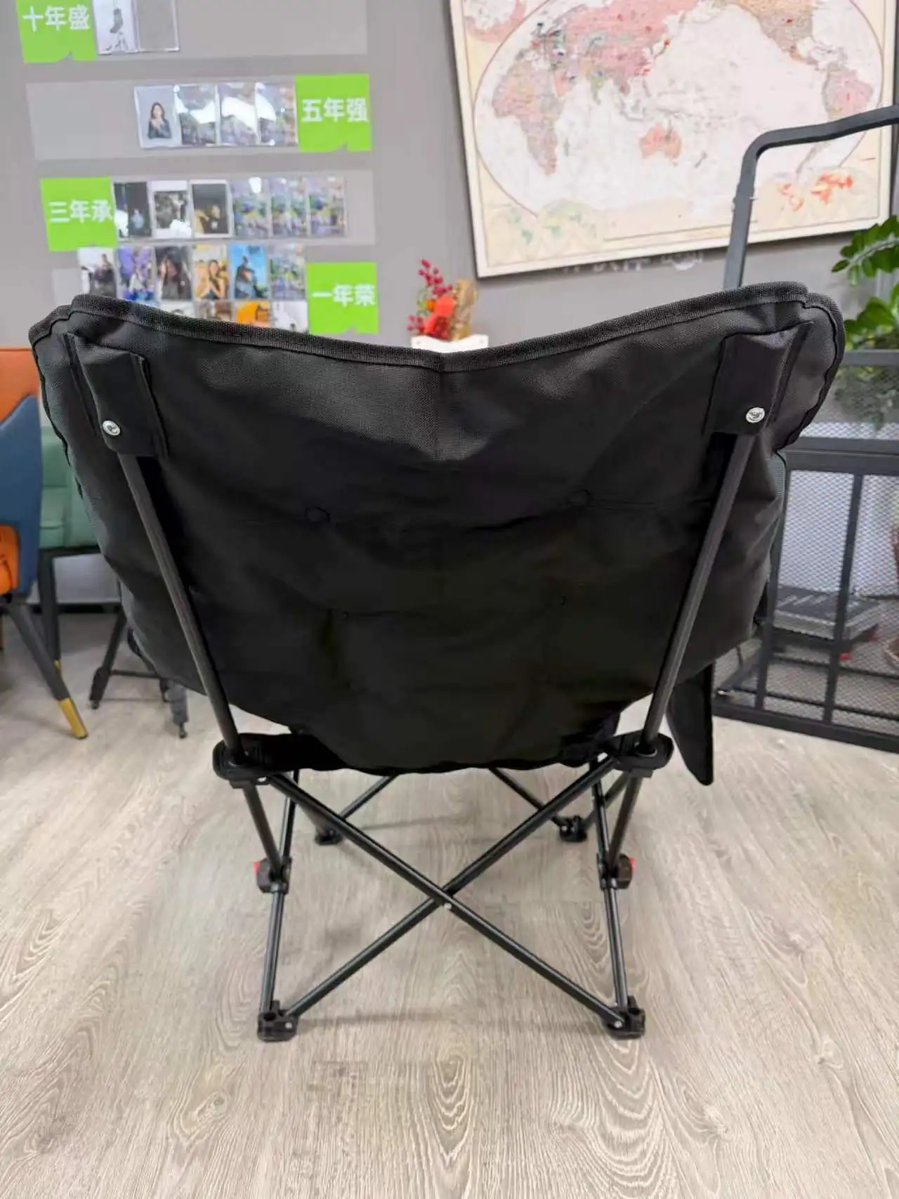 Folding Moon Camping Chair with 3-Level Adjustable Backrest, Portable Outdoor Reclining Chair for Camping Fishing Picnic