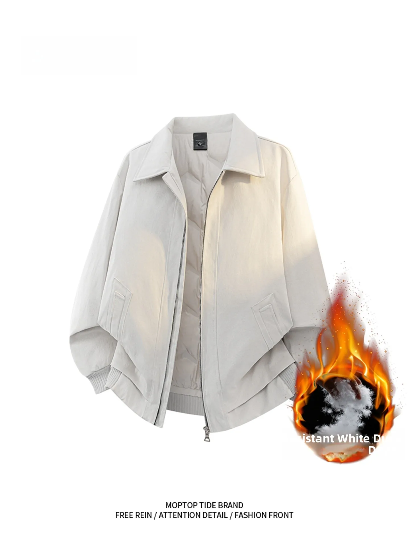 

MMOPTOP Men's Thiened ort American Sle down Jaet Quilted Zipper Handbag Casual Faion Warm Coat for Daily Wear