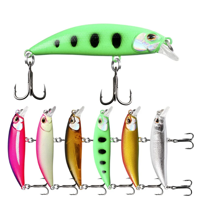 Sinking Minnow Fake Bait Lure 7cm/8.7g with Blood Slot Hook Gold Stamping Laser Sea Fishing Lure for Bass And Mackerel