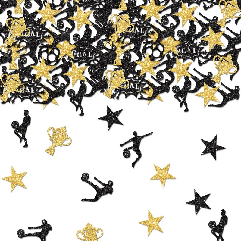 1Bag Black Sports Football Theme Paper Confetti Glitter Table Scatter for Kids Boy Soccer Birthday Baby Shower Party Decoration