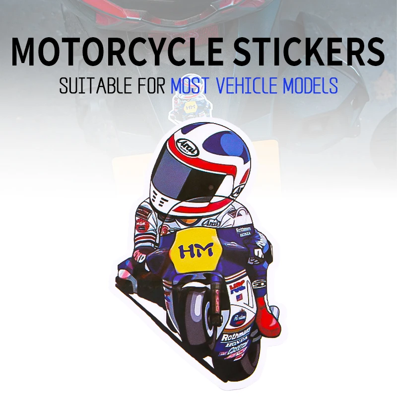 

Cartoon Car Body 3D Motorcycle Exhaust Pipe Tip Decoration Stickers Race Car for Honda Yamaha Heat Resistant Decals Cafe Racer