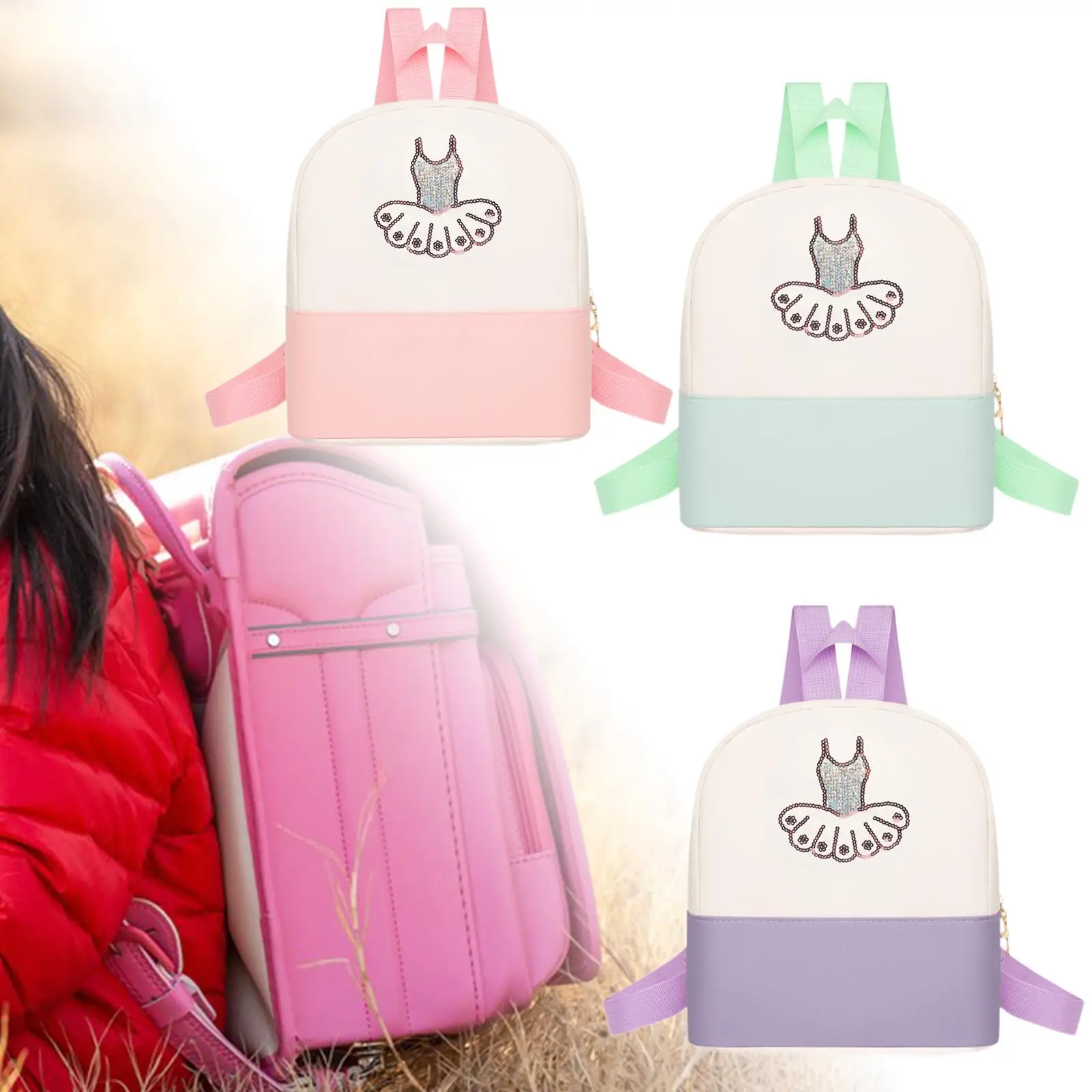 Ballet Dance Backpack Girls Dance Bag Sweet Duffle Bag for Gymnastics Travel