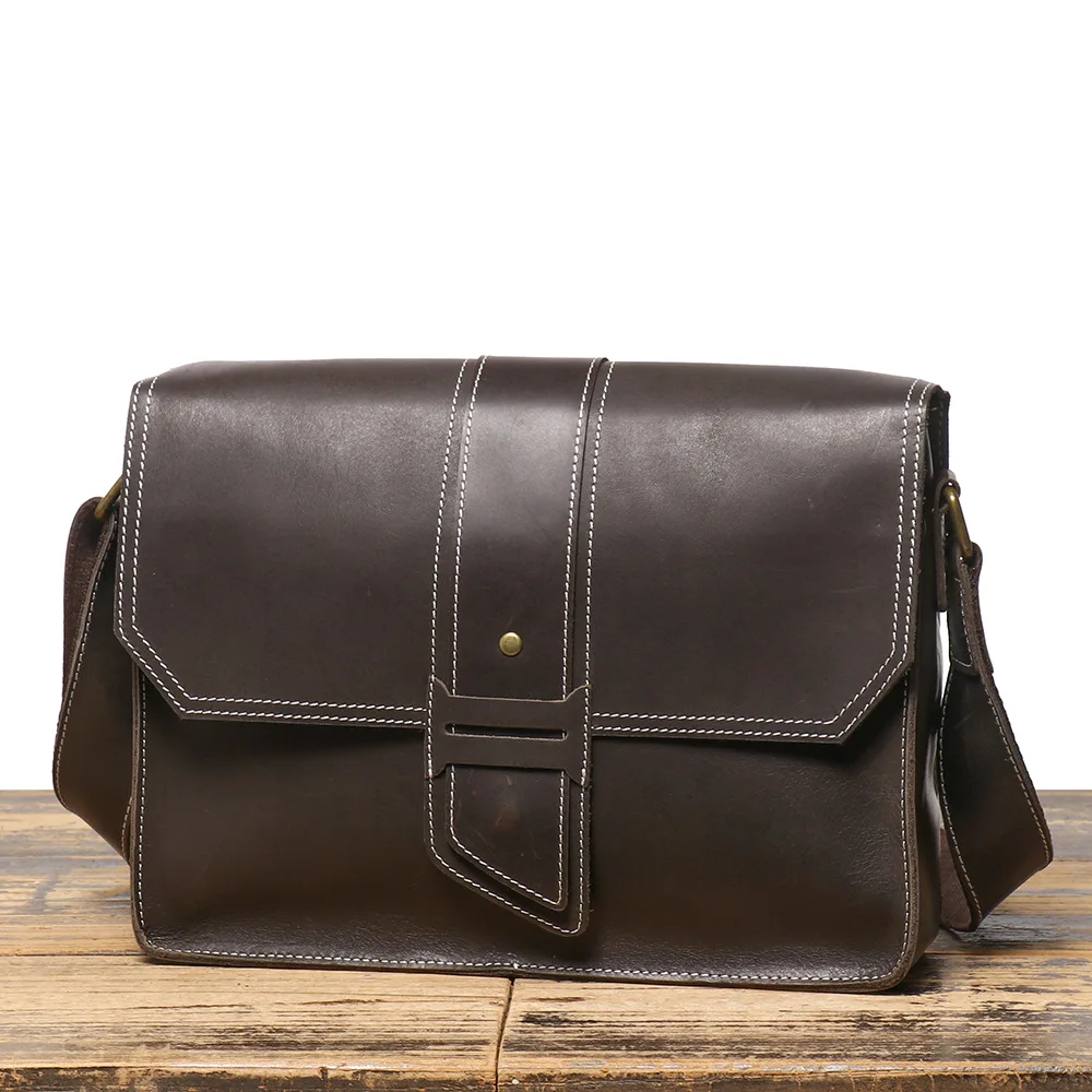 Genuine Leather Shoulder Bag for Men, Simple and Casual Envelope Crossbody Bag