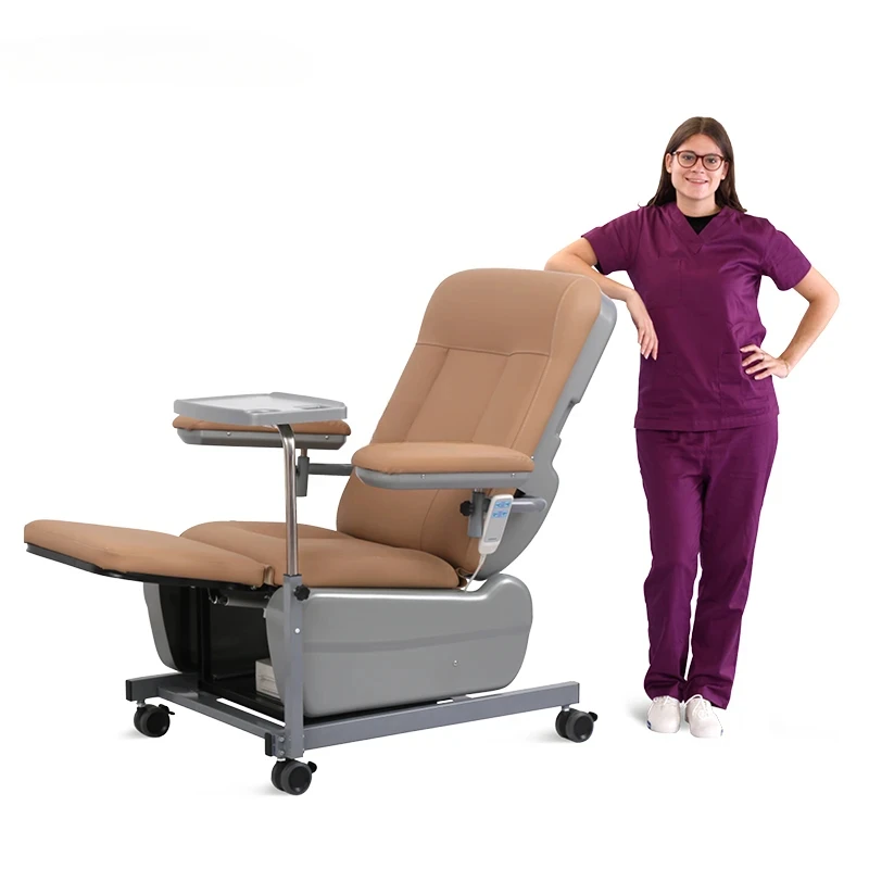 

For SKE-132 Economic 2 Function Electric Adjustable Patient Transfusion Reclining Dialysis Chair with Wheels on sala