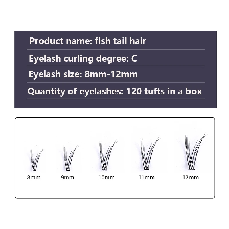 120 Clusters Air Personal Eyelashes Fishtail False Eyelashes Professional Eyelash Extensions Natural Eyelash Extension Tool