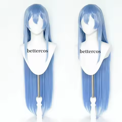 Anime Akame Ga Kill! Jaegers Esdeath Esdese Cosplay Wig Long Blue Wig Hat Heat Resistant Synthetic Hair Wig Cap Halloween Party