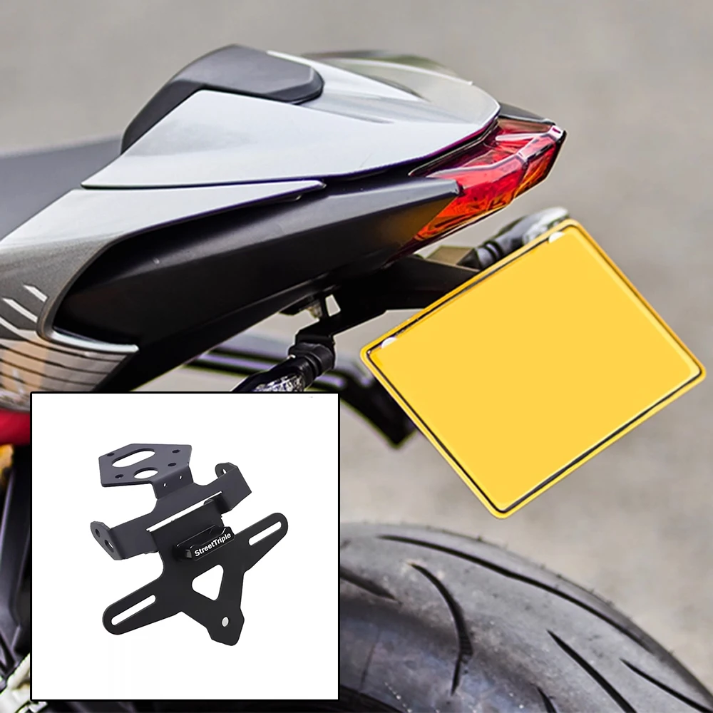Motorrad Zubehör Kennzeichen Halter Halterung Hinten Schwanz Rahmen Kotflügel Für Triumph Street Triple 765R 765RS 2017-2025