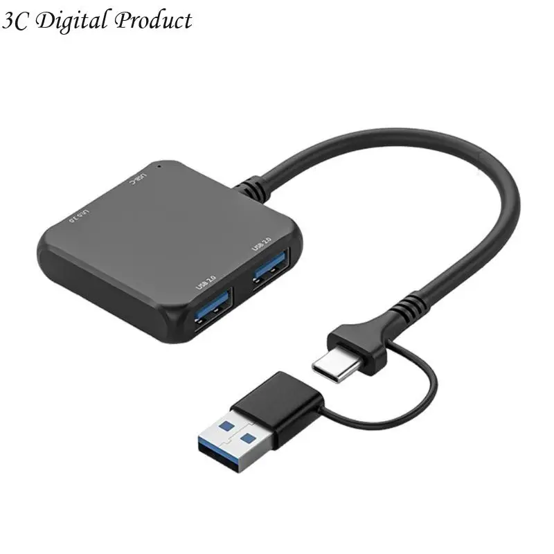 USB C 확장 케이블 USB 스플리터 USB C/USB MALE에서 2XUSB2.0+1XUSB3.0+1XTYPE C Q84A