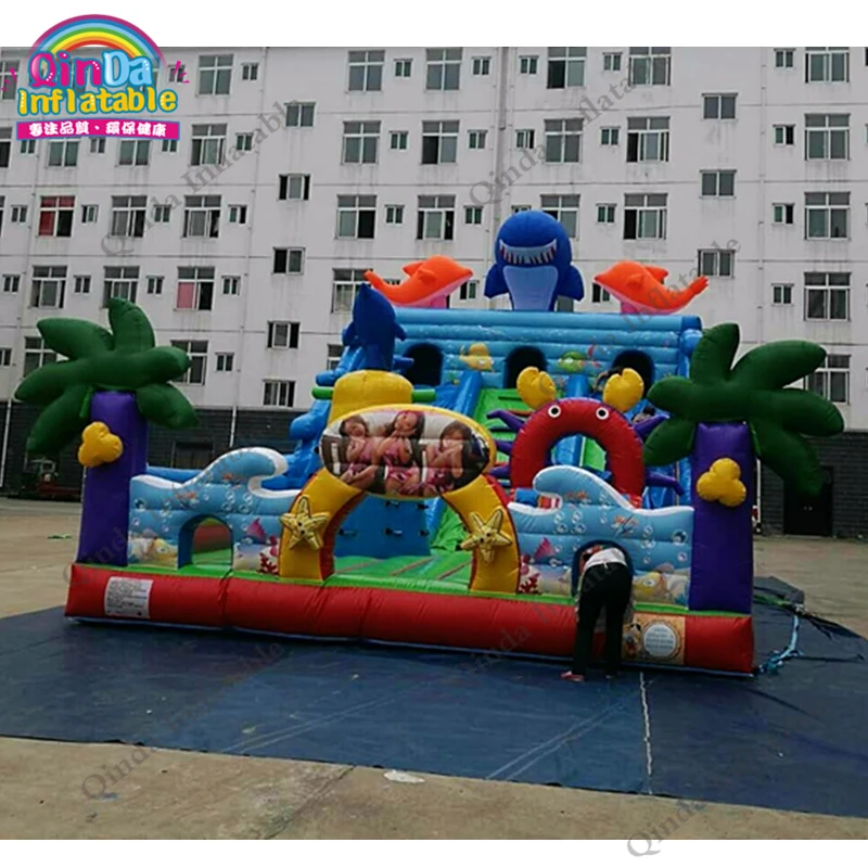 Commercial Party Giant Inflatable Combo Bouncer Adult Bouncy Fun City Bouncing Castle For Kids