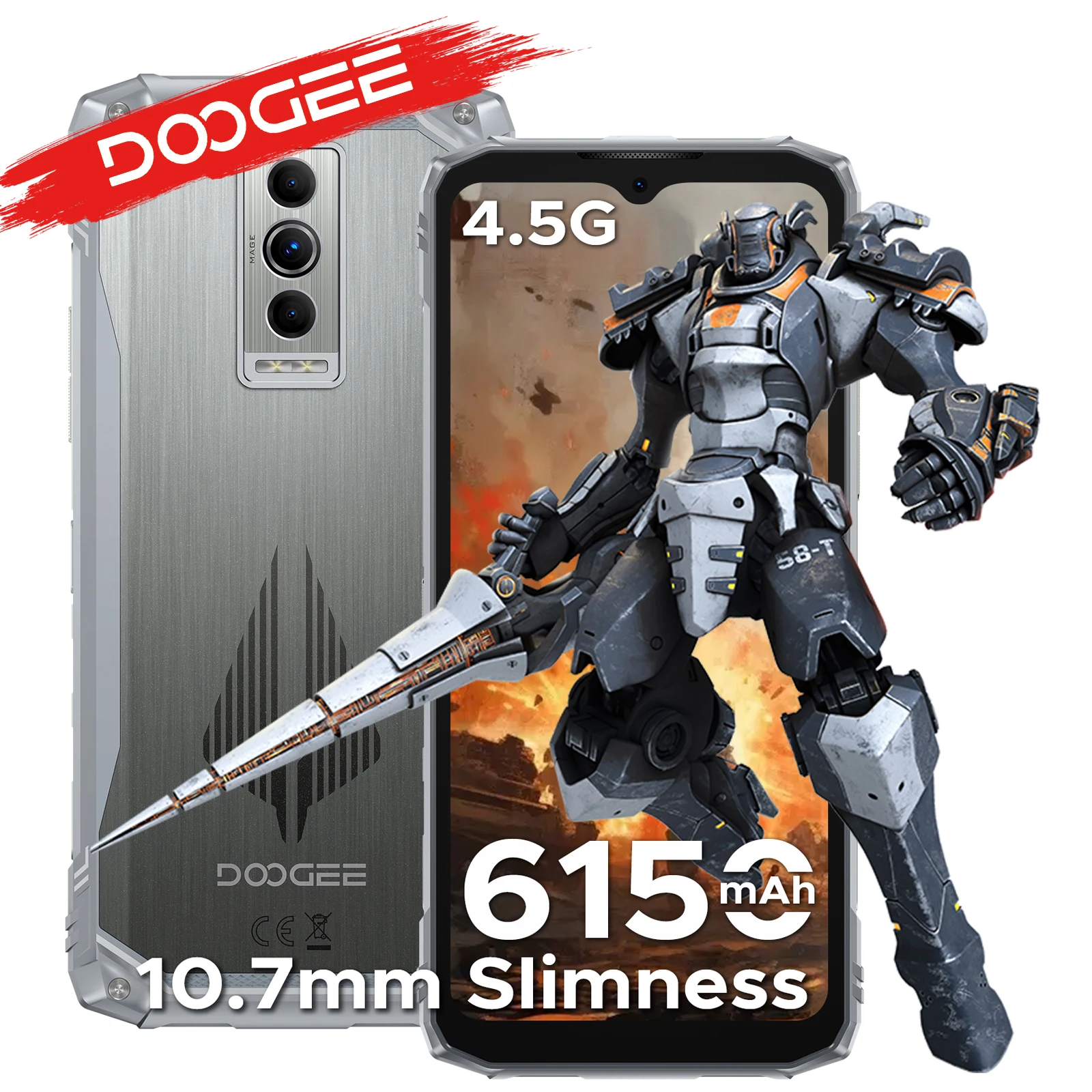 DOOGEE Blade10 Pro Energy - Robustes Smartphone, 6.56" Display, Android 15, 32GB RAM (6+26), 256GB Speicher, 6150mAh Akku, Widevine L1, NFC
