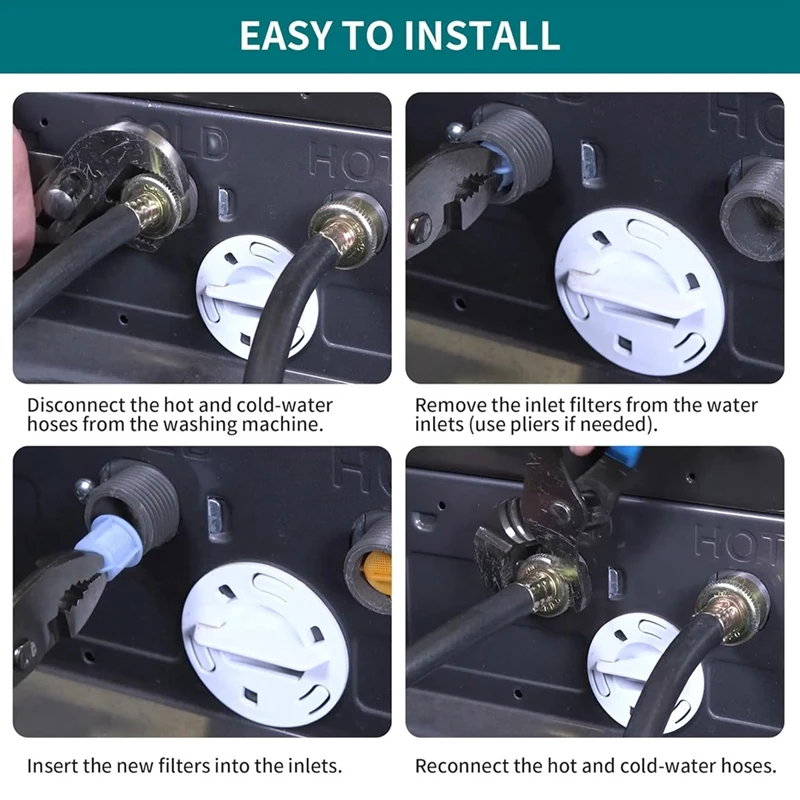 M11K-8Pcs AGM73269501 Washer Water Inlet Valve Filter Screen Replacement,Water Hose Inline Filter Replaces AP5202486