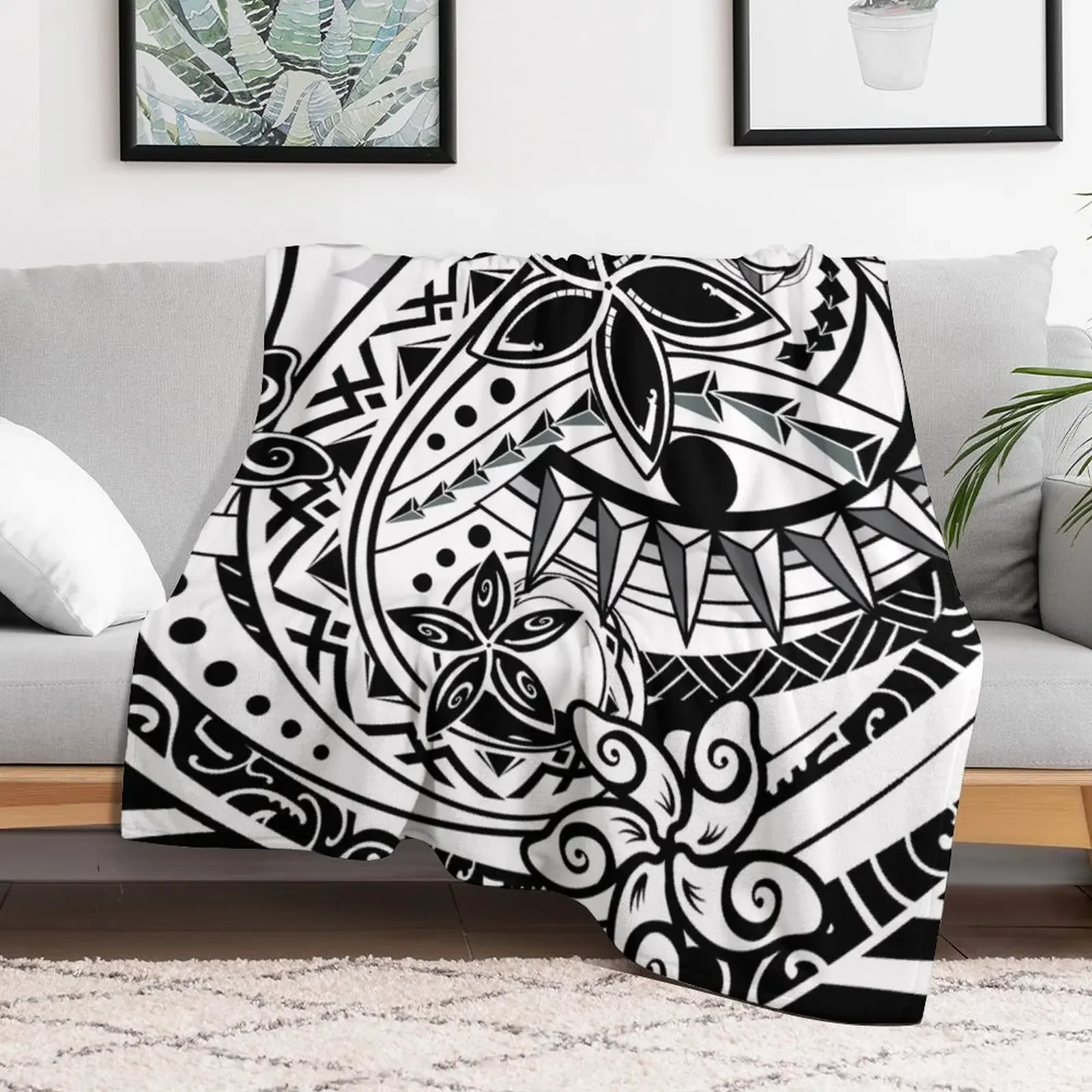 Polynesian Tribal Threads Throw Blanket Flannel Fleece Soft Warm Throw Blanket