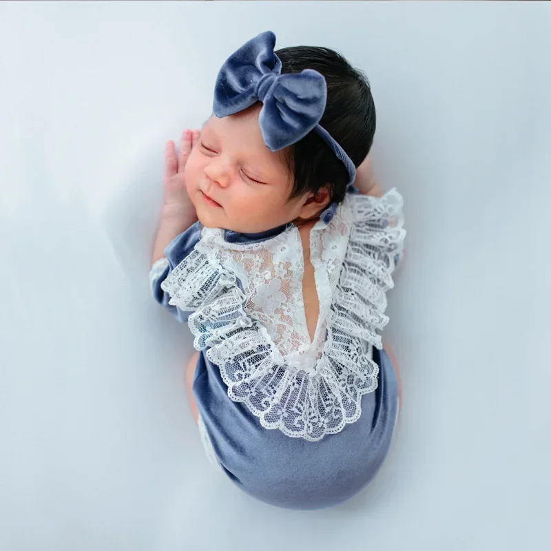 Accesorios de fotografía para niña recién nacida, Pelele de encaje, monos, trajes, vestido de fotografía para niña